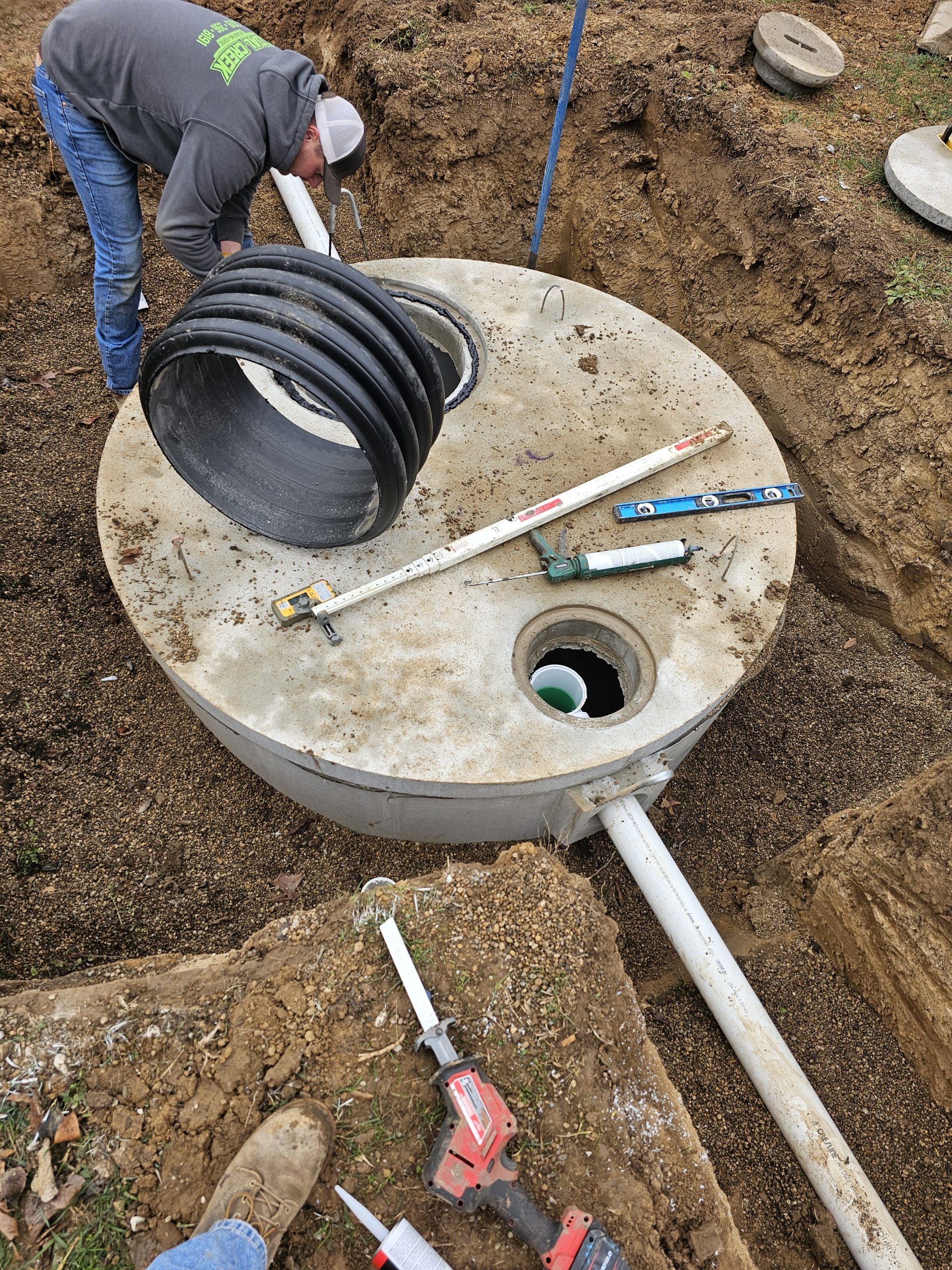 Burger, German Town_(3) Septic drainage field installation